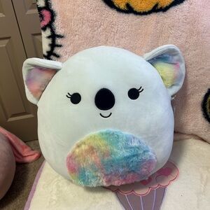 Squishmallows Koala Plush - White with Rainbow Accents